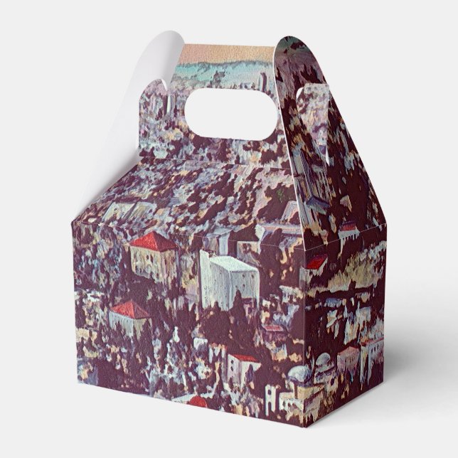 Caixinha De Lembrancinhas Esplendor Panorâmico de Jerusalém (Frente)