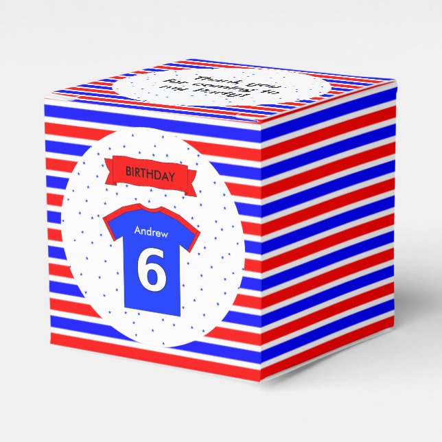 Caixinha De Lembrancinhas esportes de texto personalizados de festa de anive (Frente)