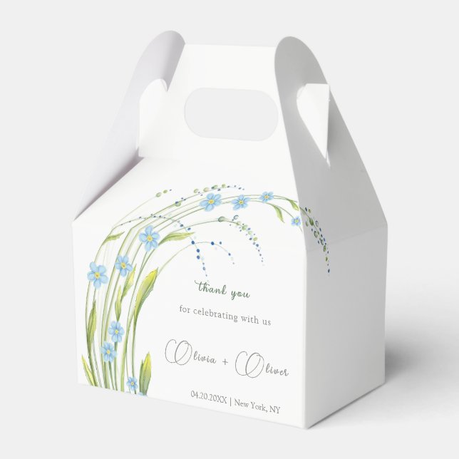 Caixinha De Lembrancinhas Esquece-me-Não-Casamento (Frente)