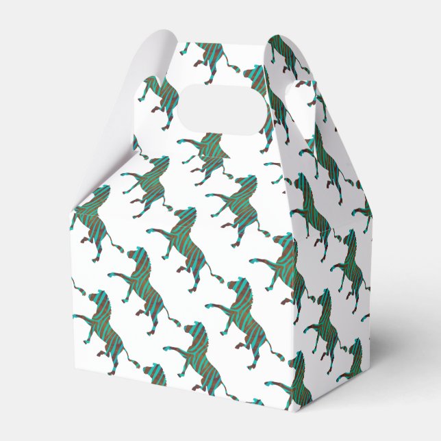 Caixinha De Lembrancinhas Estampa Verde e Preta de Zebra (Frente)