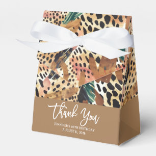 Caixinha De Lembrancinhas Estampas Coloridas Marrons de Pelos de Animais da