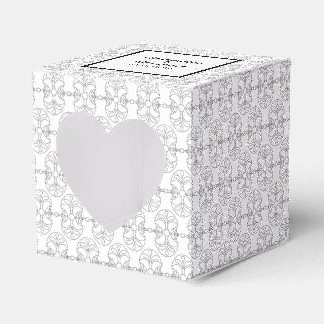 Caixinha De Lembrancinhas Estilo Art Déco Elegante Preto e Branco (Frente)