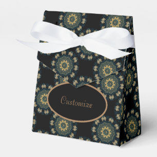 Caixinha De Lembrancinhas Estilo Asiático Dourado e Verde