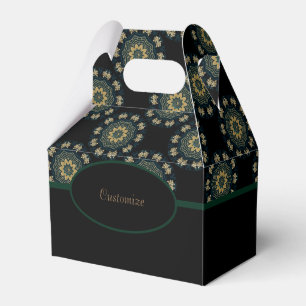 Caixinha De Lembrancinhas Estilo Asiático Dourado e Verde 2 Gable 2