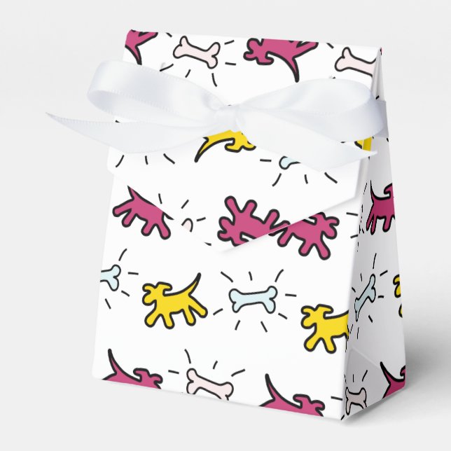 Caixinha De Lembrancinhas Estilo de Grafite do Osso do Cão Escolher Favorito (Frente)