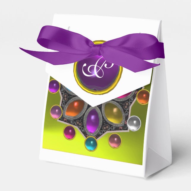 Caixinha De Lembrancinhas ESTRELA BRILHANTE COM GEMSTONAS COLORIDAS Dourado  (Frente)