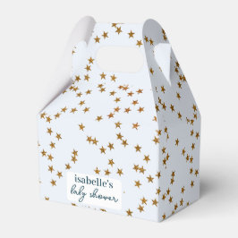Caixinha De Lembrancinhas Estrela Dourada Azul Simples de Pastel Moderna