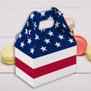 Caixinha De Lembrancinhas Estrelas de Bandeira Americanas e Stripes Patriót