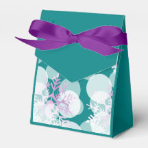 Estrelas de Neve - Branco, Roxo, Teal - Saco Favor