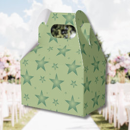 Caixinha De Lembrancinhas Estrelas Elegante e Na moda em Verde Sage