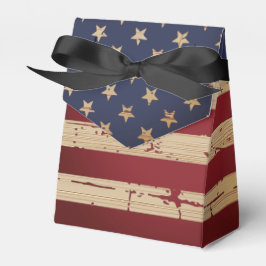 Caixinha De Lembrancinhas Estrelas Militares de Bandeira Rustic Patriotic US