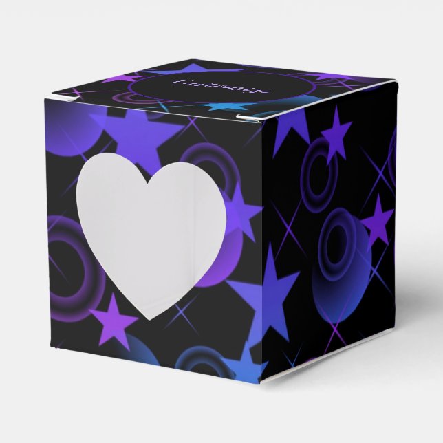 Caixinha De Lembrancinhas Estrelas Personalizadas no Coração Padrão de Coisa (Frente)