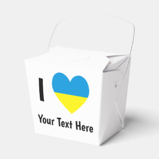 Caixinha De Lembrancinhas Eu Amo (Coração Bandeira Ucraniana) Texto Personal