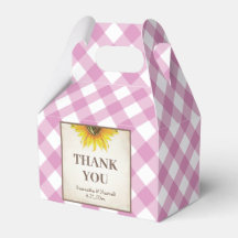 Eu Faço CHURRASCO Pink Gingham Sunflower Box