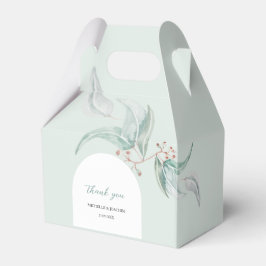 Caixinha De Lembrancinhas Eucalipto Elegante Com Flores De Arte De Aquarela