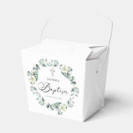 Caixinha De Lembrancinhas Eucalipto Verde Deixa Batismo Botânico