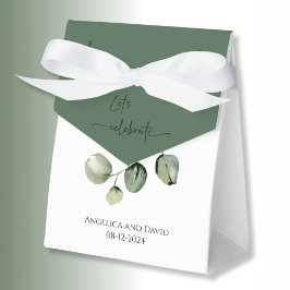 Caixinha De Lembrancinhas Eucaluptus em branco Vamos comemorar data