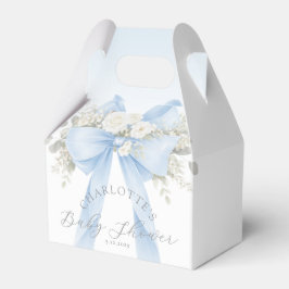 Caixinha De Lembrancinhas Eucalyptus Blue Bow Baby Boy Shower