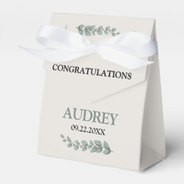 Caixinha De Lembrancinhas Eucalyptus Floral Baby Shower 3"w x 1.5"l x 3.25"h