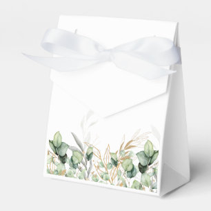 Caixinha De Lembrancinhas Eucalyptus Greenery Folha Verde e Dourado