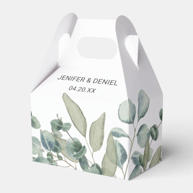 Caixinha De Lembrancinhas Eucalyptus Greenery Wedding (Frente)