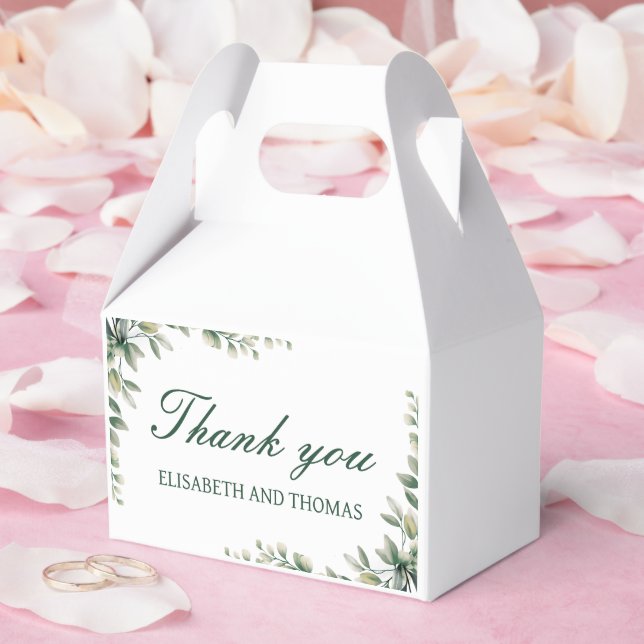 Caixinha De Lembrancinhas Eucalyptus leaves botanical wedding favour box  (Casamento)