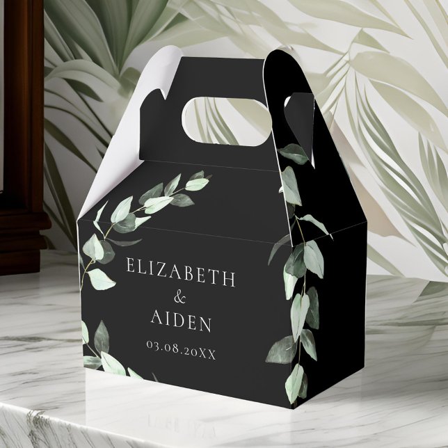 Caixinha De Lembrancinhas Eucalyptus Wedding Box Geschenkschachtel (Eucalyptus Floral Wedding Collection Favor Boxes)