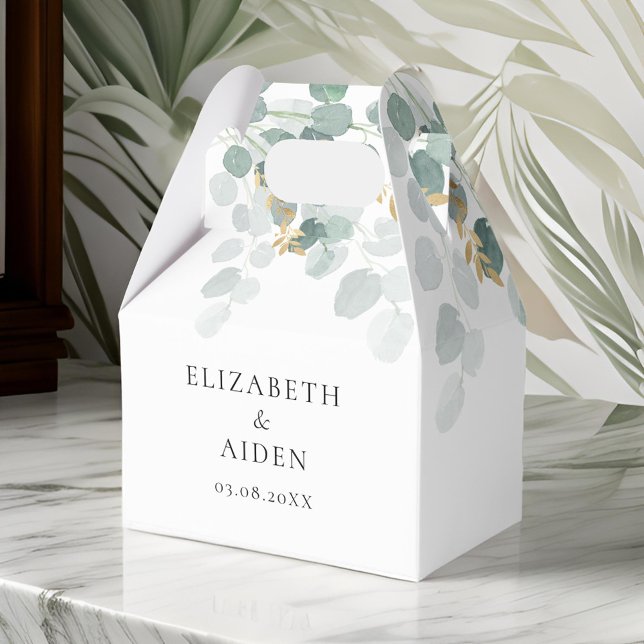 Caixinha De Lembrancinhas Eukalyptus Wedding Box    (Personalized Eucalyptus Wedding Box, name + date)