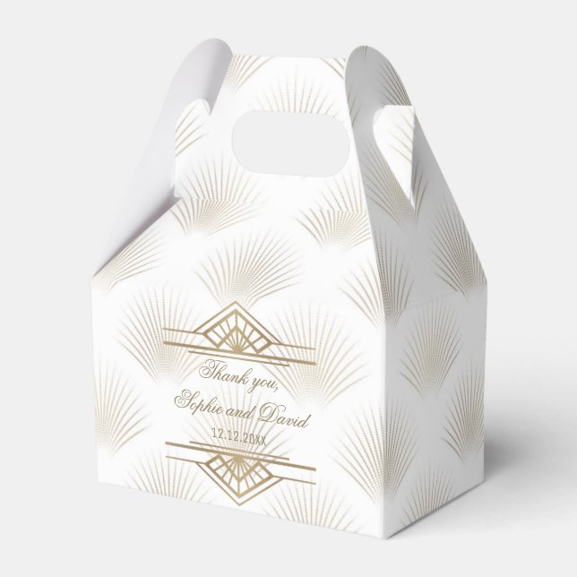 Caixinha De Lembrancinhas Excelente Dourado charmoso Gatsby Art Deco 1920 Ca (Frente)