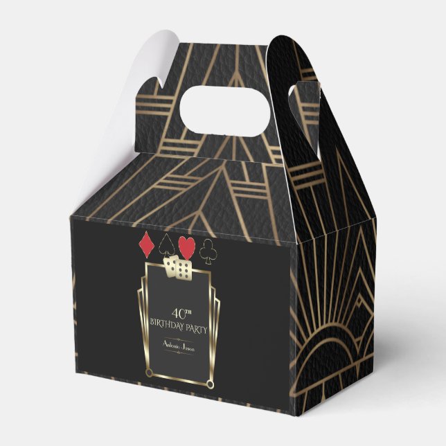 Caixinha De Lembrancinhas Excelente Glam Casino 40º Aniversário do Poker (Frente)