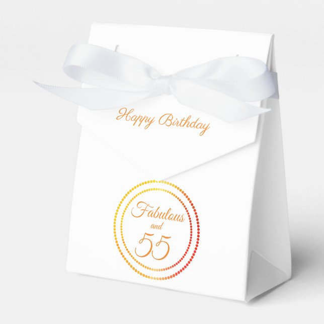 Caixinha De Lembrancinhas Fabuloso e 55 Amarelo Vermelho Laranja Branco (Frente)