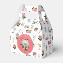 Caixinha De Lembrancinhas Fairies Pink Floral Mushroom Fairy Castle Birthday