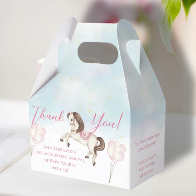 Caixinha De Lembrancinhas Fairytale Pony Stars Balões rosa (Criador carregado)
