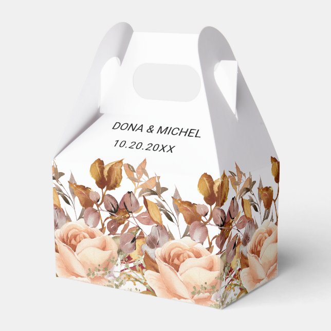 Caixinha De Lembrancinhas Fall Autumn Deixa Casamento Russo de Boho (Frente)