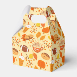 Caixinha De Lembrancinhas Fall Deixa Futebol e Pumpkin Spice Patterno