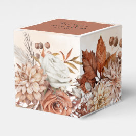 Caixinha De Lembrancinhas Fall Winter Rustic Brown Floral Weding Box