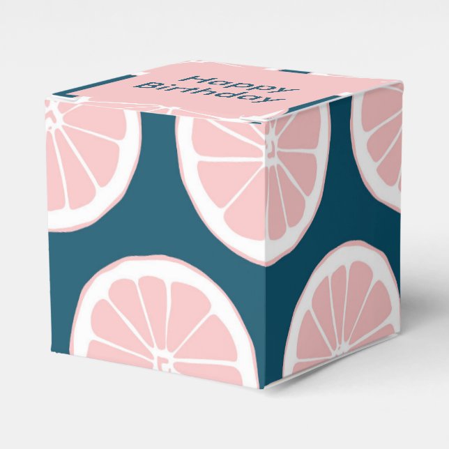Caixinha De Lembrancinhas Fatias de Citrus com Nameplate Personalizado (Frente)