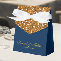 Faux Dourado Brilho Azul Marinho Casamento