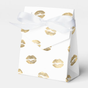 Caixinha De Lembrancinhas Faux Gold Foil Lipstick Favor Box