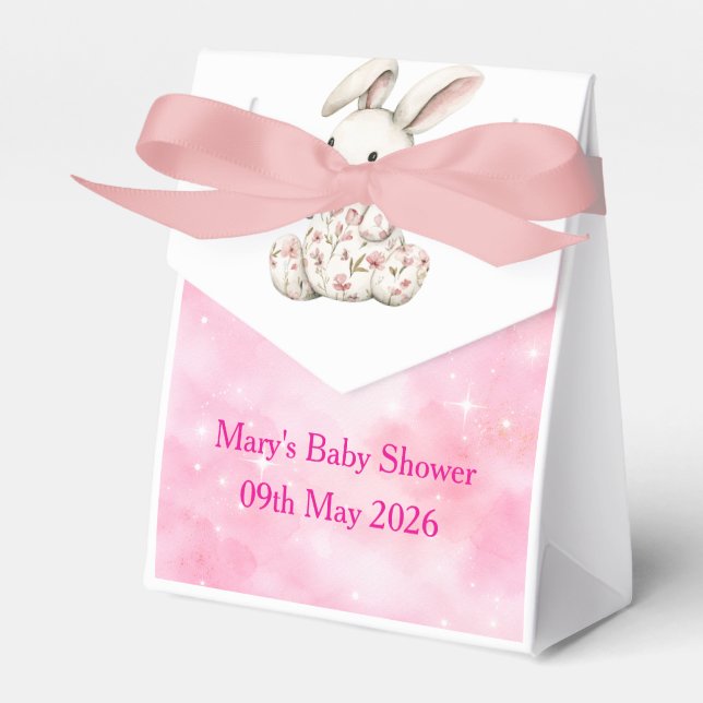 Caixinha De Lembrancinhas Favor Box-Editable Pink Chinoiserie Favor Box (Frente)