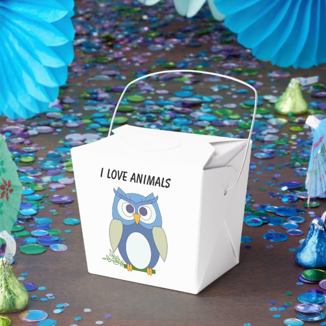 Caixinha De Lembrancinhas Favor Box "I Love Animal" (Festa)