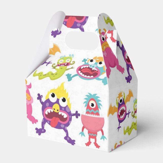 Caixinha De Lembrancinhas Favor Box - Monstros Assustadores (Frente)