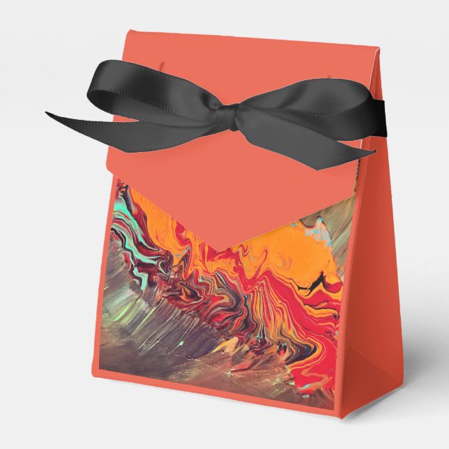 Caixinha De Lembrancinhas Favor Box "Orange Burst" (Frente)