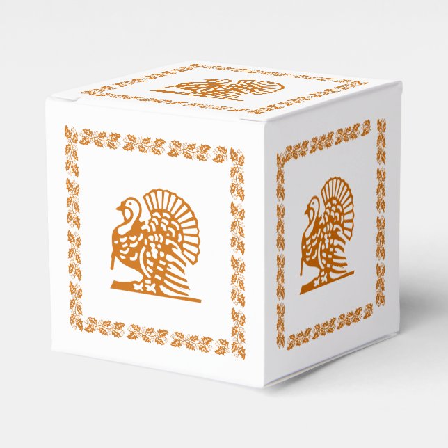 Caixinha De Lembrancinhas Favor Box - Turquia e Leafy Garland (Frente)