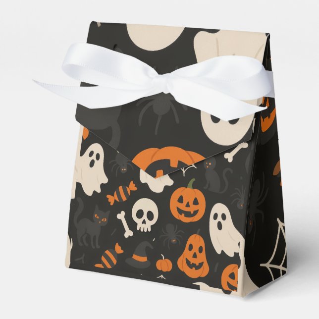Caixinha De Lembrancinhas Favor box with Halloween pattern image (Frente)