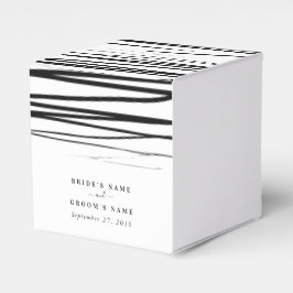 Caixinha De Lembrancinhas Favor de Casamento do Abstrato Branco Negro Modern