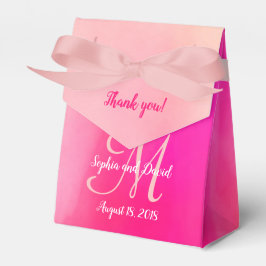 Caixinha De Lembrancinhas Favor de Casamento do Monograma Cor-de-Água Rosa