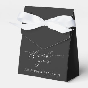 Caixinha De Lembrancinhas Favor de Casamento Moderno Elegante Preto Branco