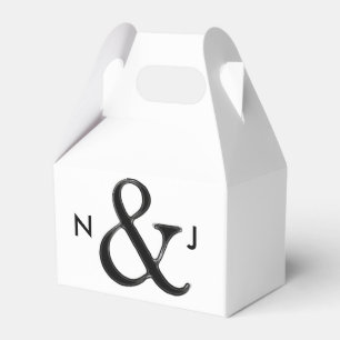 Caixinha De Lembrancinhas Favor de casamento personalizado Black & White Amp