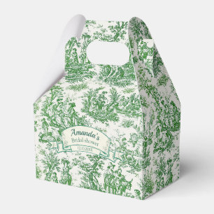 Caixinha De Lembrancinhas Favor de Chá de Noiva Floral Verde Vintage Toile